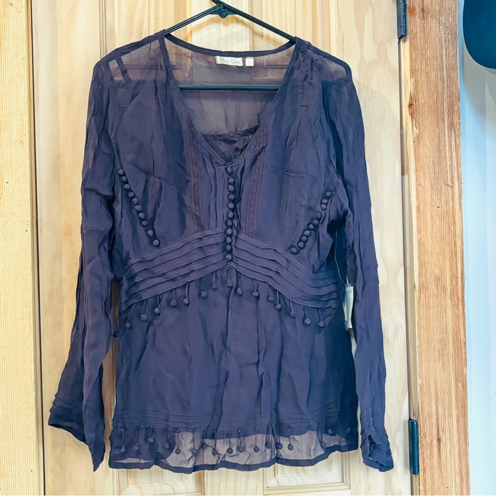 Kit Cornell by April Cornell | Pom Pom Romance Blouse W/ Cami XL 10/12